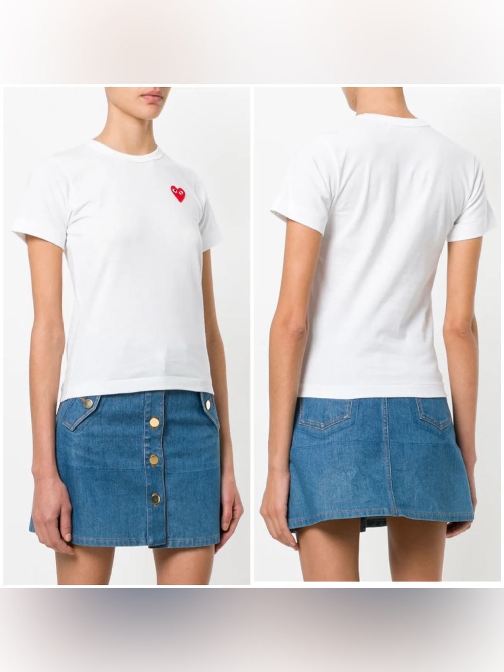 Comme Des Garçons Play- heart patch cotton t-shirt